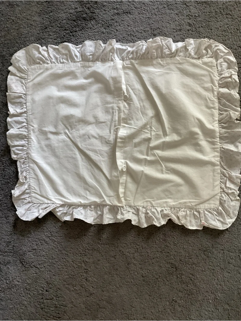 Laura Ashley Pink and White Ruffled Pillow Sham